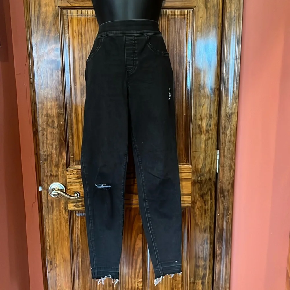 Spanx Black Distressed Jeggings - Picture 4 of 11